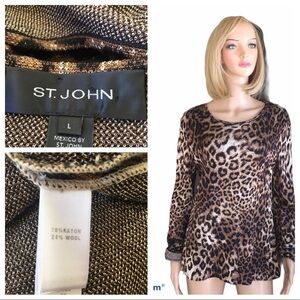 St. John animal printed sleeved shirt size L